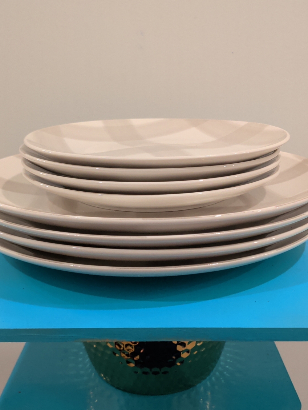 Godinger White Porcelain Plate Set - Gingham